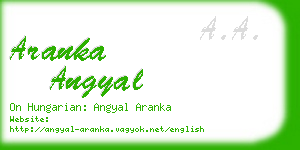aranka angyal business card